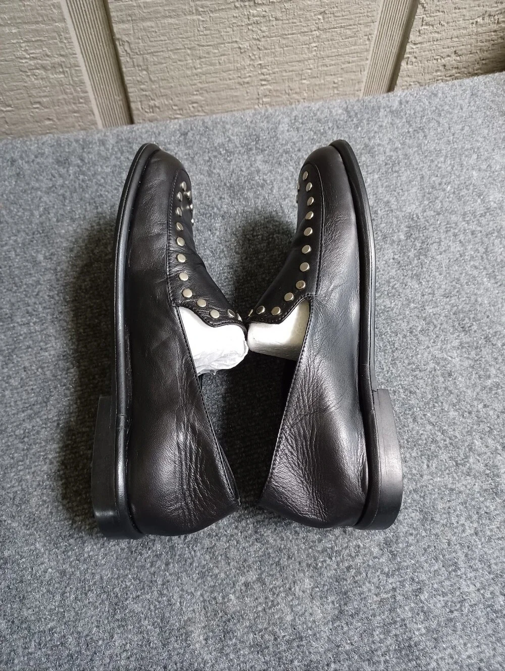 ME+EM Studded Travel Loafer Shoe Size 38 US 8 Women Leather Black Quiet Luxury